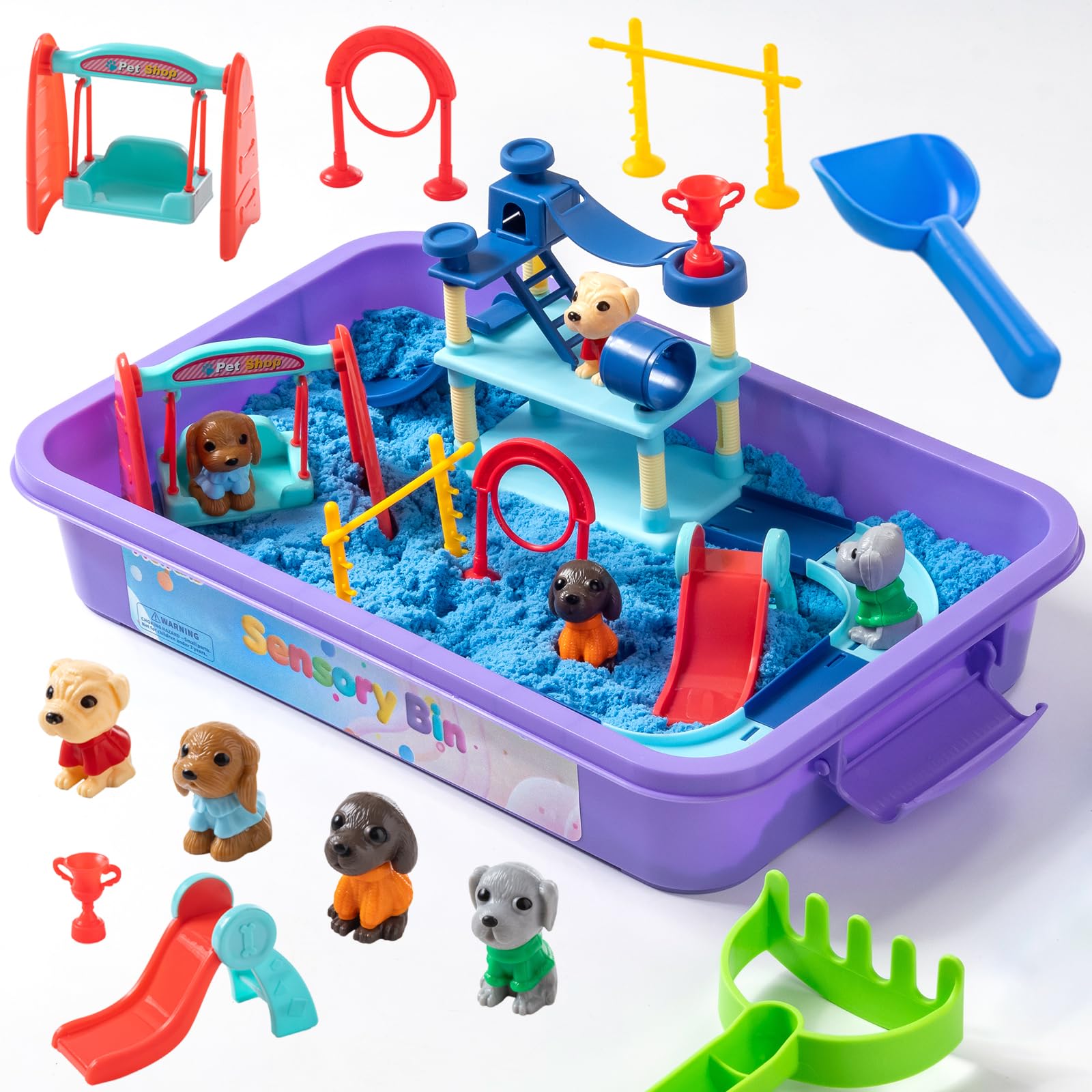 Amazon.com: PreTrans Pet Track Set, Pet Sensory Bin for Kids, All